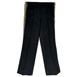 Pantaloni sportivi Prada in gabardine a righe in poliestere nero