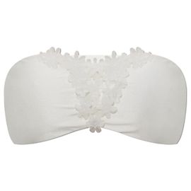 Cult Gaia Ursula white bandeau bikini top