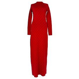 Stella Mc Cartney Vestido Maxi Stella Mccartney Logo All Over en lana roja