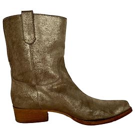 Botines Cowboy Jimmy Choo en piel dorada metalizada