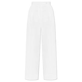 Givenchy White Pleated Cotton Trousers