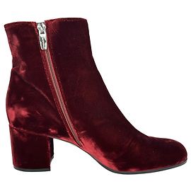 Stivaletti Gianvito Rossi Margaux in velluto bordeaux