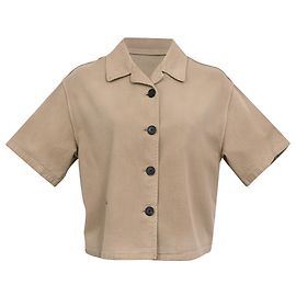 Camicia cropped abbottonata Dior in cotone marrone