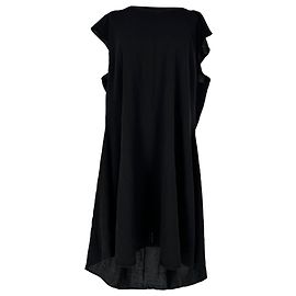 Robe courte fluide asymétrique Yves Saint Laurent en coton noir