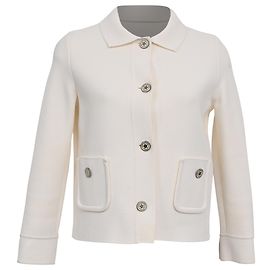 Giacca cropped abbottonata Dior in viscosa bianca