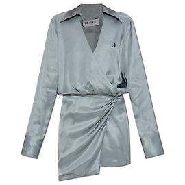 Robe courte bleu en viscose à manches longues The Attico