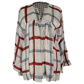  Isabel Marant Etoile Rosalie Printed Blouse in Multicolor Linen
