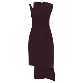 Courreges figurbetontes asymmetrisches Kleid Burgunder