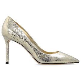 Décolleté Jimmy Choo Romy dorati metallizzati