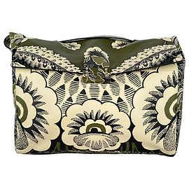 mala de mão Valentino Garavani Mime com estampa floral em couro Olive