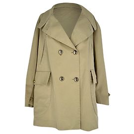 Yves Saint Laurent Trench Coat corto YSL en algodón caqui