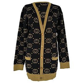 Cardigan en jacquard Gucci en laine noire