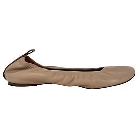 Bailarinas de puntera redonda Lanvin en piel beige