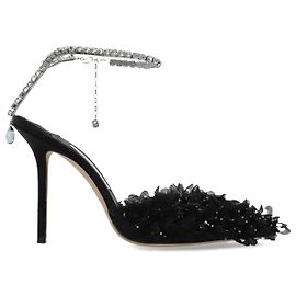 Jimmy Choo Saeda Absatzschuhe aus schwarzem Satin