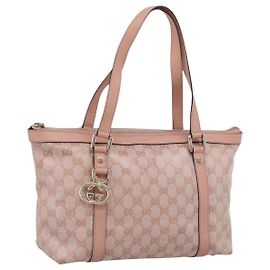 Borsa Gucci Abbey Zip Tote GG Canvas and Leather Medium