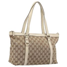 Sac cabas Gucci Abbey Zip Tote GG Canvas and Leather Medium