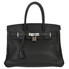 Hermès Hermes Birkin Black Clemence con Palladium Hardware 30