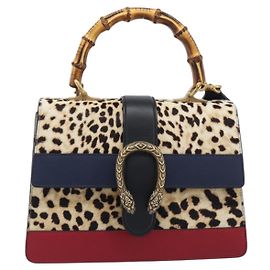 Gucci Dionysus Bamboo Top Handle Printed Pony Hair with Leather Medium