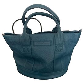 Christian Lacroix Borsa Tote in Pelle Blu con Motivo Floreale Impresso