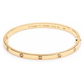Cartier Love Bracciale Oro Giallo 750/18kt 10 Diamanti Lusso Mis. 16