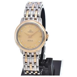 Omega De Ville Prestige Quartz de acero inoxidable y oro rosa con marcadores de diamante 24