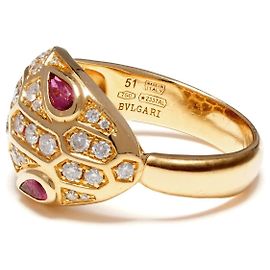 Bulgari Serpenti Seduttori Ring 18kt 750 Gelbgold Luxus Schlangen Design