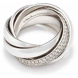 Anello Tiffany & Co Paloma’s Melody Oro Bianco 750 0,8ct Diamanti Misura 51