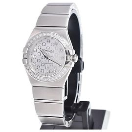Omega Constellation Quartz Stainless Steel com bisel e marcadores de diamante 24
