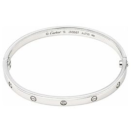 Bracciale Cartier Love Oro Bianco 750/18kt 6 Diamanti 16cm Full Set