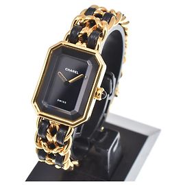 Chanel Premiere Rock Quartz Plattiertes Metall und Leder 20