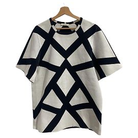 Vestido T-shirt Céline Branco com Estampa Geométrica