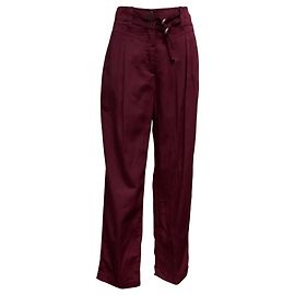 Pantalones Relaxed Fit borgoña Dries Van Noten con cinturón