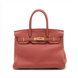 Hermès Sac à main Birkin 30 en cuir Taurillon Clemence Brique