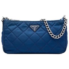 Blue Prada Impuntu Tessuto Satchel