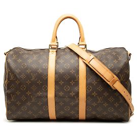 Borsa da viaggio Louis Vuitton Monogram Keepall Bandouliere 45 Marrone