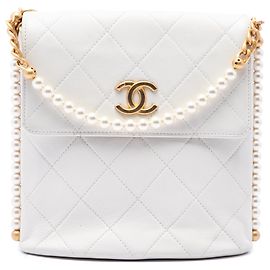 Borsa Hobo Crossbody Chanel Small Quilted Calfskin About Pearls Bianca