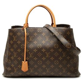 Bolsa Satchel Louis Vuitton Monogram Montaigne GM Castanha