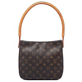 Bolsa de Ombro Louis Vuitton Monogram Looping MM Castanha