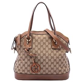 Borsa Dome Medium GG Canvas con charm Gucci Beige