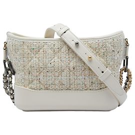 Borsa a tracolla Gabrielle Small in tweed e vitello marrone Chanel