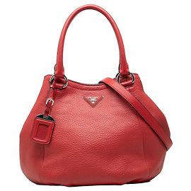 Rote Prada Vitello Daino Open Convertible Tote Satchel