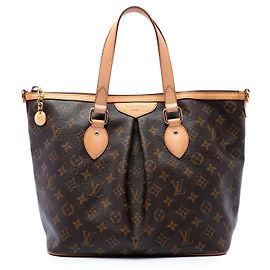 Sac Satchel Louis Vuitton Monogram Palermo PM Marron