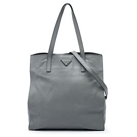 Bolso Tote Satchel Prada Medium Saffiano Gris