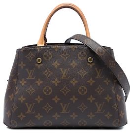 Louis Vuitton Monogram Montaigne MM Satchel Braun