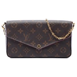 Borsa a tracolla Louis Vuitton Monogram Pochette Felicie Brown