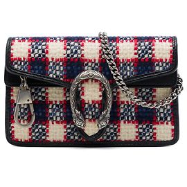 Borsa a tracolla Gucci Dionysus Mini in tweed a scacchi nero