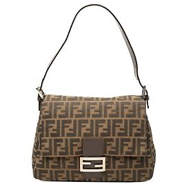 Borsa a tracolla Fendi Zucca Canvas Mamma Forever Marrone