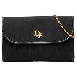Borsa a tracolla con catena Diorissimo Trotter Canvas Nera Dior