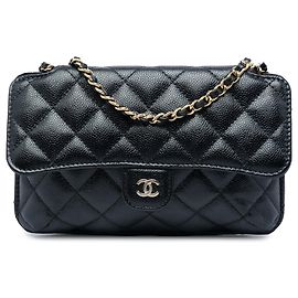 Chanel Nylon Graffiti Einkaufsbeutel faltbar in Schwarz mit Caviar-Klappe