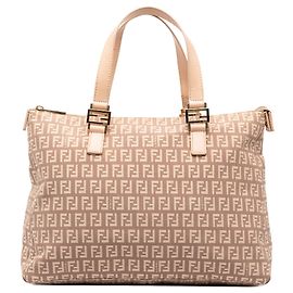 Fendi Zucchino Canvas Tote in Rosa